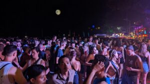 Thousands of party goers revel on the beach at koh phangan full moon party