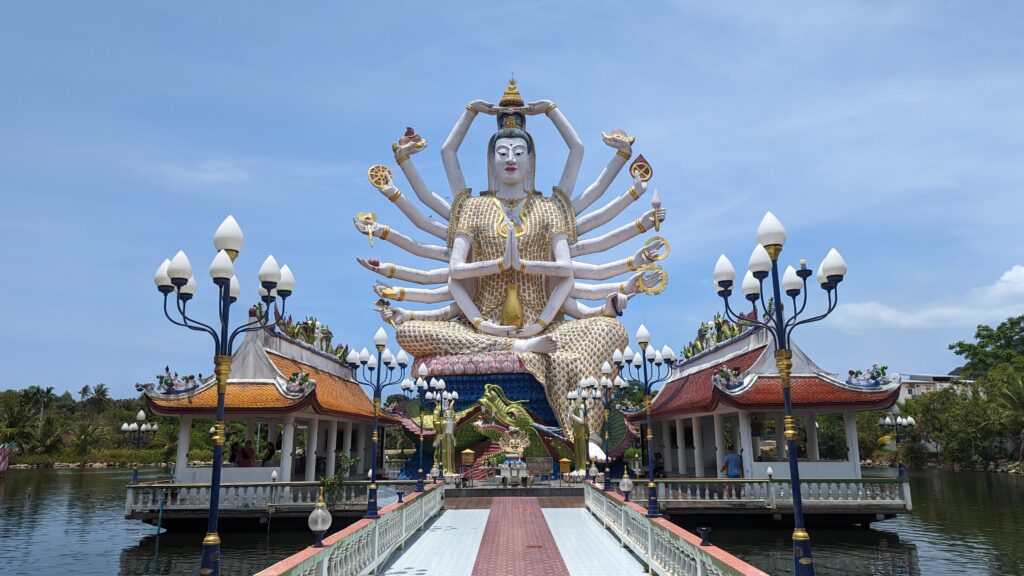 A serene view of Wat Plai Laem, Koh Samui