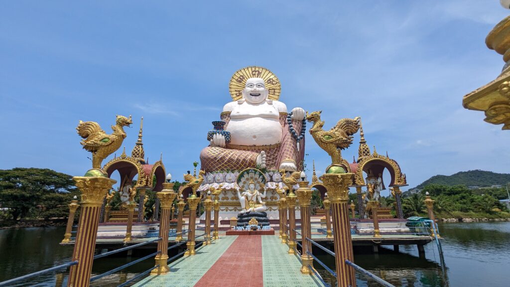 A serene view of Wat Plai Laem, Koh Samui, Lucky buddha