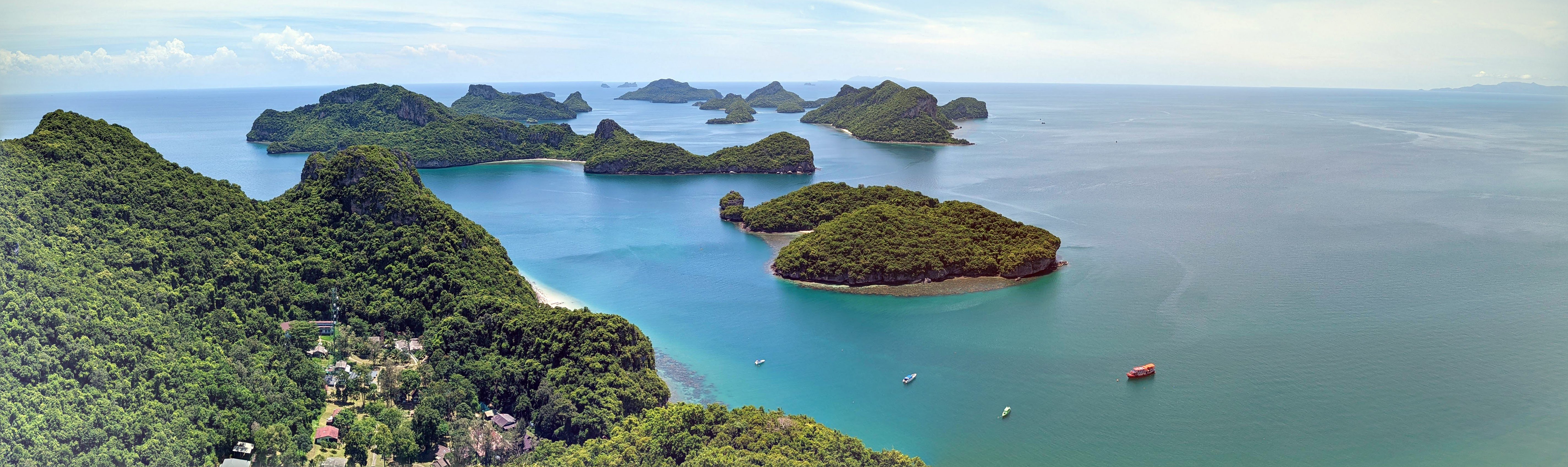 View from the top viewpoint overlooking Ang Thong National Marine Park.