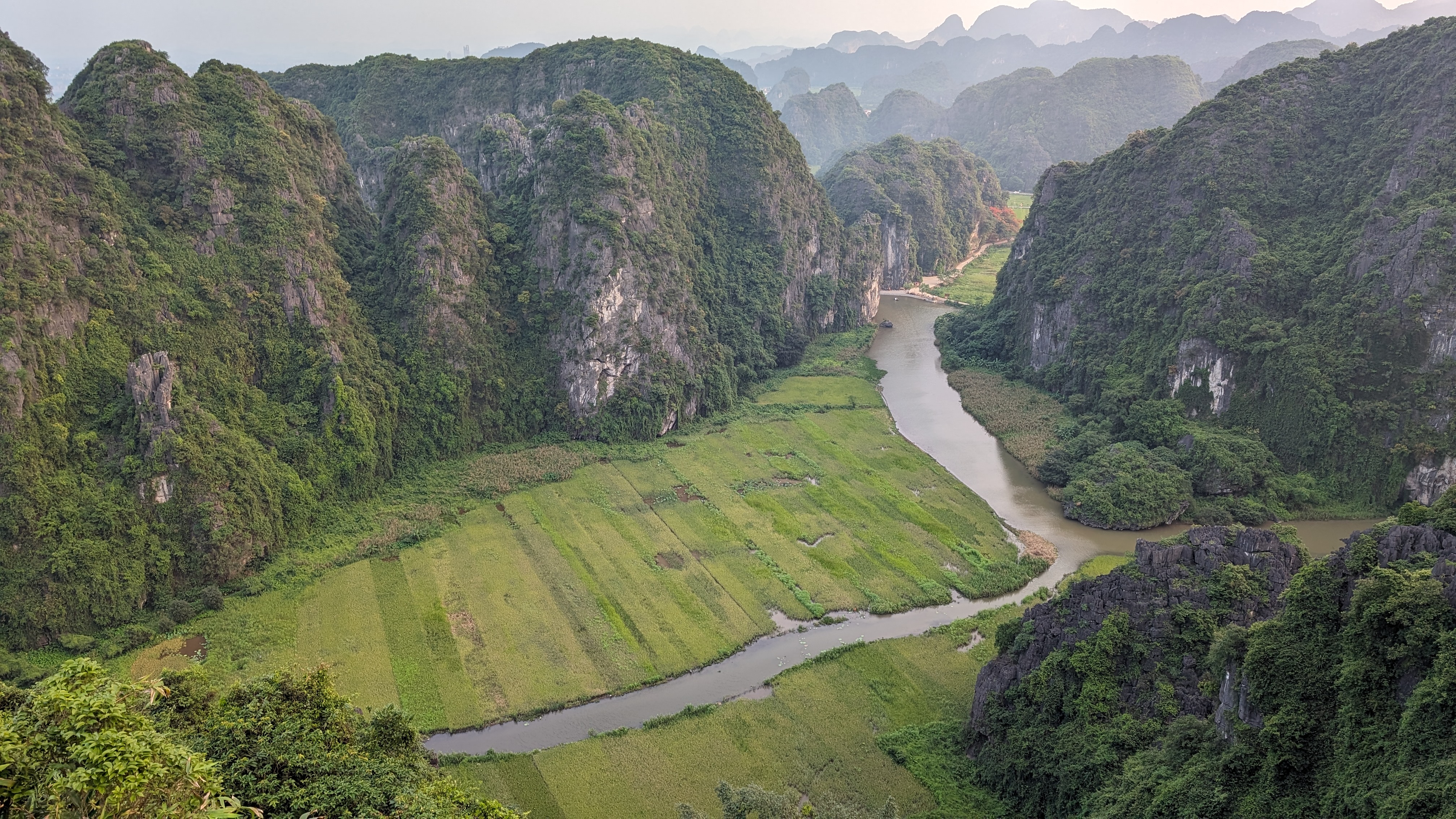 Drone View from above Hang Mua, looking over Tam Coc